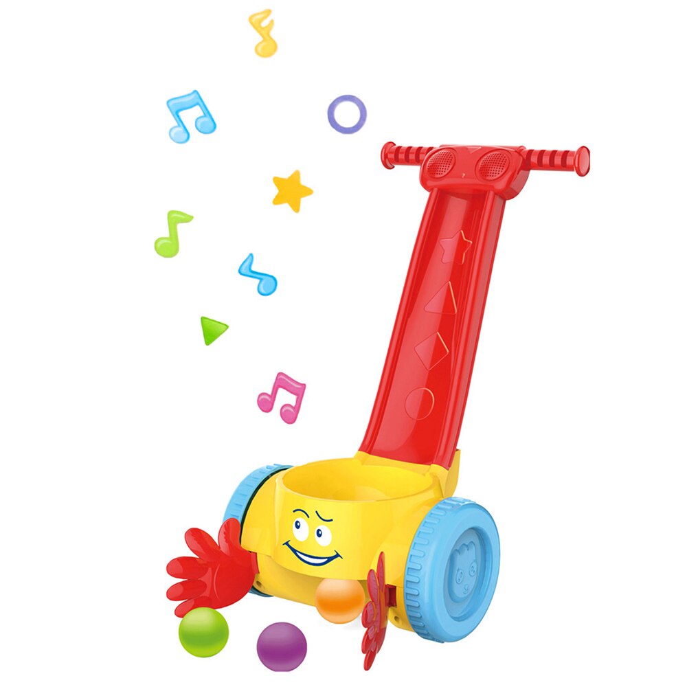 Baby walker scoop & whirl ball popper walker småbarn musikk gå push push leketøy tidlig utdanning leketøy i 12 måneder+ gammel: Default Title