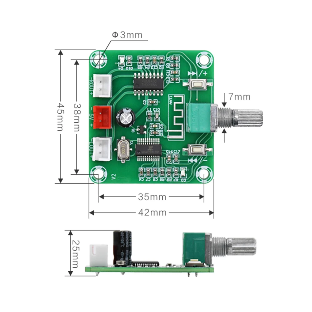 PAM8403 Audio Ultra Bluetooth 5.0 płyta miniwzmacniacz mała moc 5W + 5W podwójny kanał bezprzewodowy wzmacniacz moduł DIY głośnik DC5V
