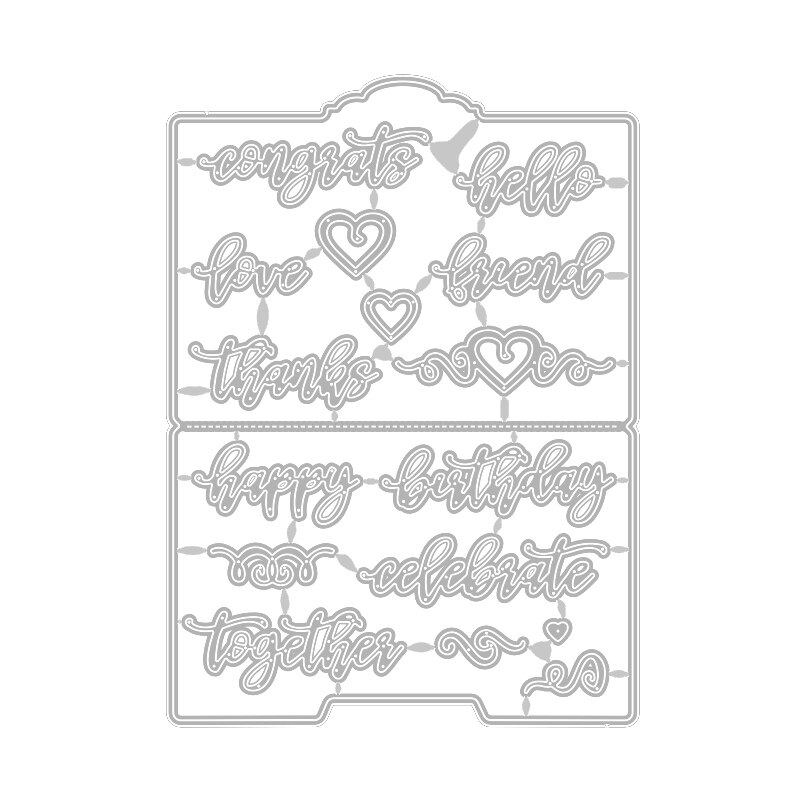 Troqueles de corte de Metal con palabras en inglés para colección de recortes, troqueles de papel de aluminio para tarjeta de celebración de feliz cumpleaños, sin sellos, novedad de