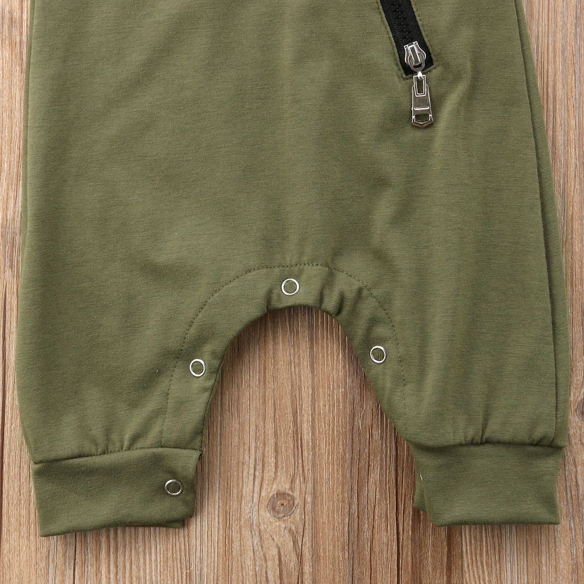 Army Green Newborn Baby Boy Girl Sleeveless Hooded Romper Jumpsuit Loose Outfits Baby Clothes