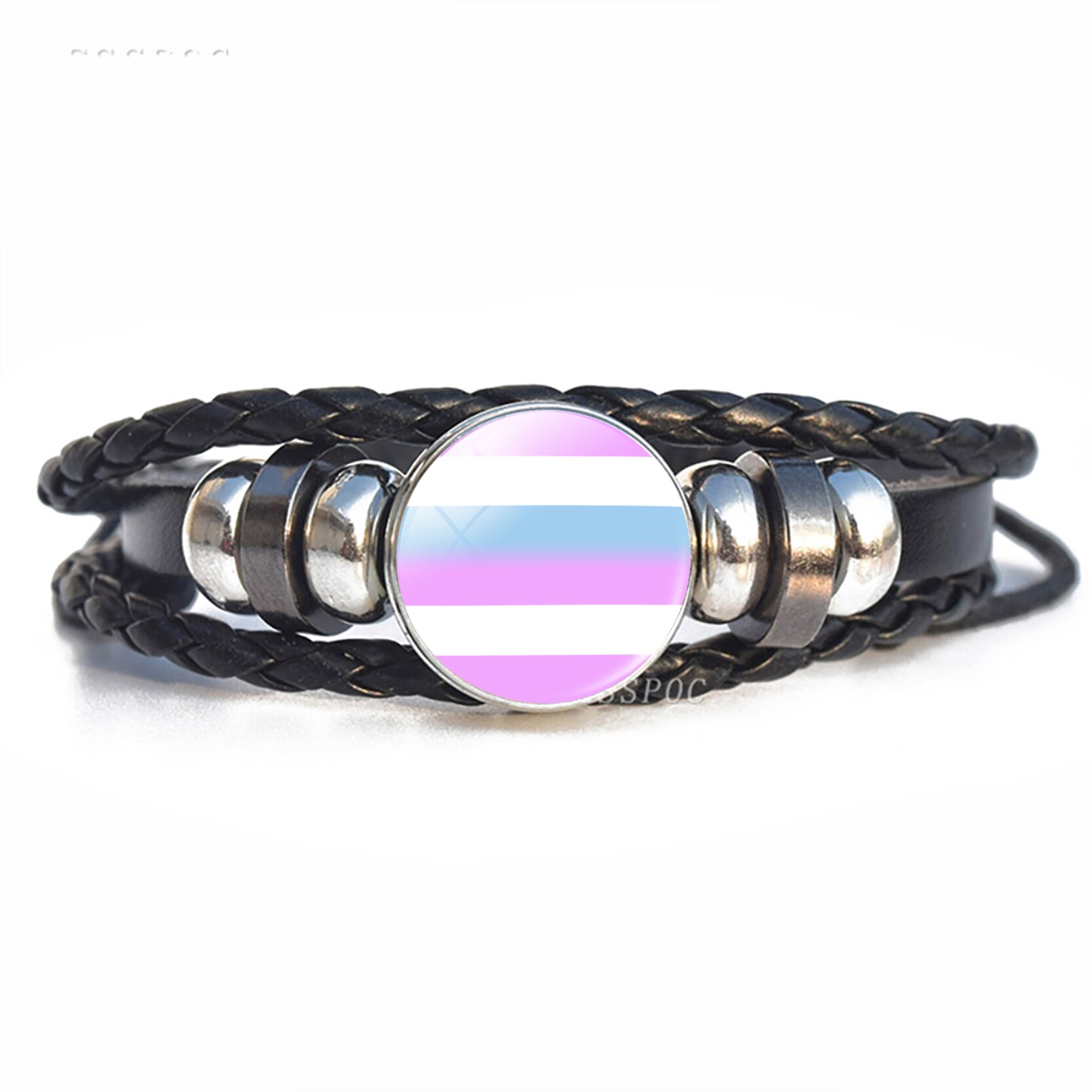 Regenbogen Flagge Lesben Homosexuell Stolz Punk Leder Armbinde Bisexuelle Transgender Stolz Armbinde Männer Frauen