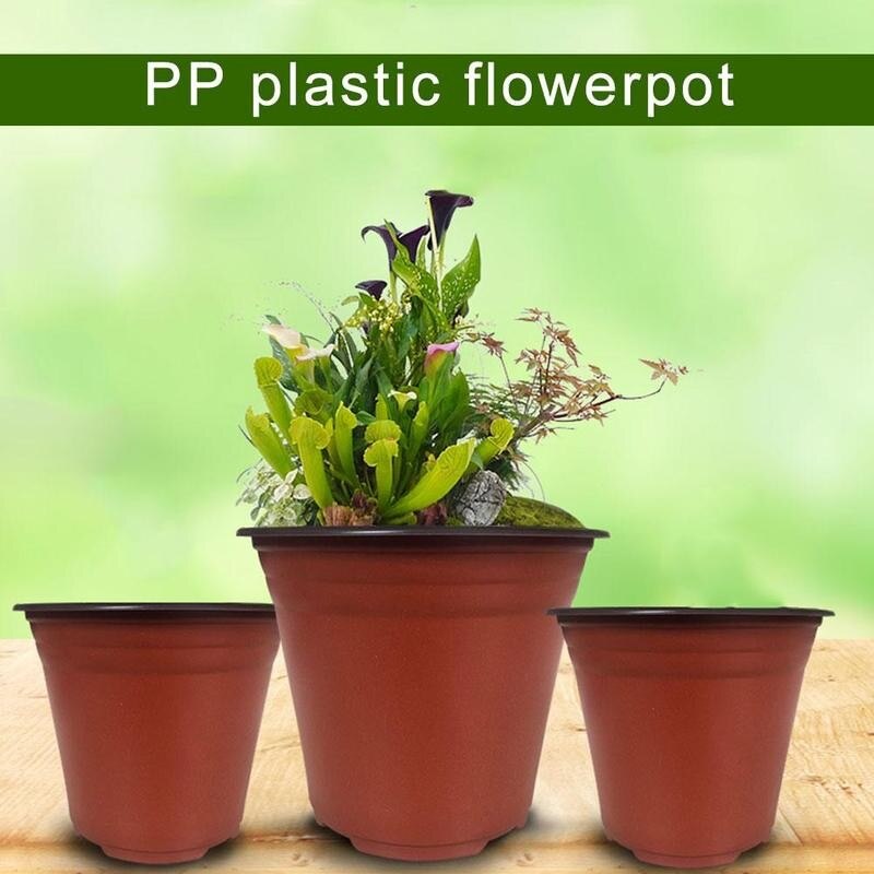 10 Stuks Plastic Planten Pot Container Bloempot Tuinieren Patio Planten 5 Maten Ventilatie Outdoor Zaailing Kwekerij Veel