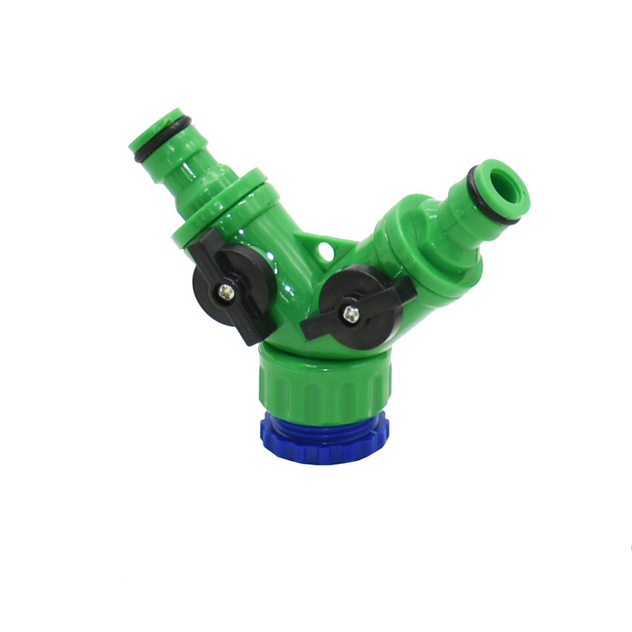 2-way Garden tap water splitter Female 1/2 3/4 garden hose Y splitter watering adjustable switch 1pcs: Gold