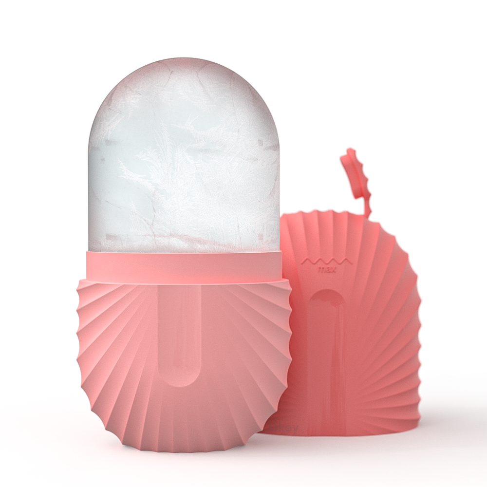 IJsroller voor gezicht en ogen, natuurlijk conditionerende de-puff oogzakken, vermindert migrainepijn, herbruikbare massage siliconen ijsvorm: Light Grey