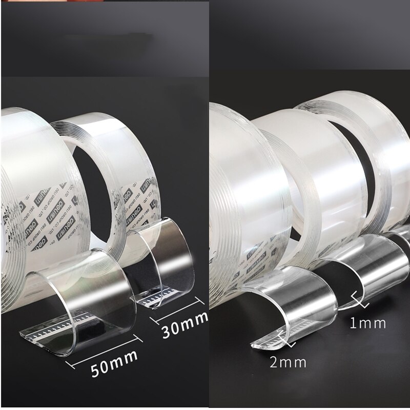 Nano – ruban adhésif magique Double face Transparent, sans Trace, acrylique, étanche, lavable, décoration de la maison, 1M / 3M / 5 M