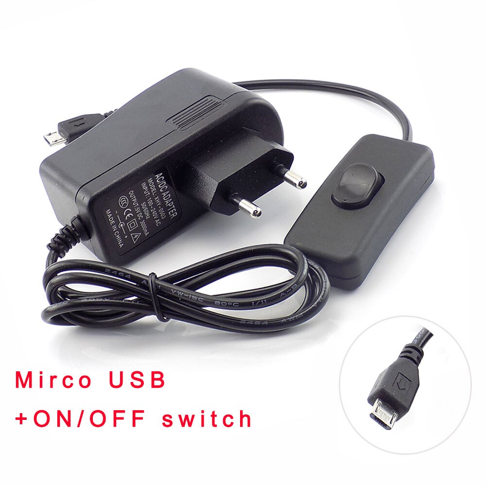 Micro Usb 5V 3A 3000mA Ac Naar Dc Voeding Adapter Oplader 100-240V Opladen Adapter Voor raspberry Pi Nul Tablet