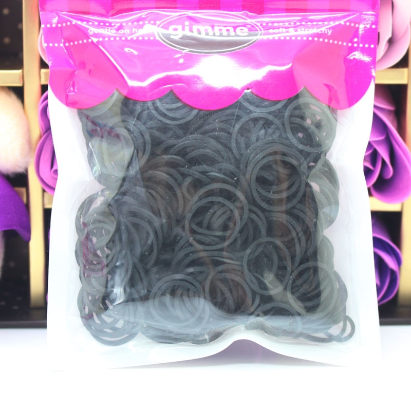 400 Pcs/lot hair elastic bands colorful/black TPR material one-off rubber bands for women girls braid headwear