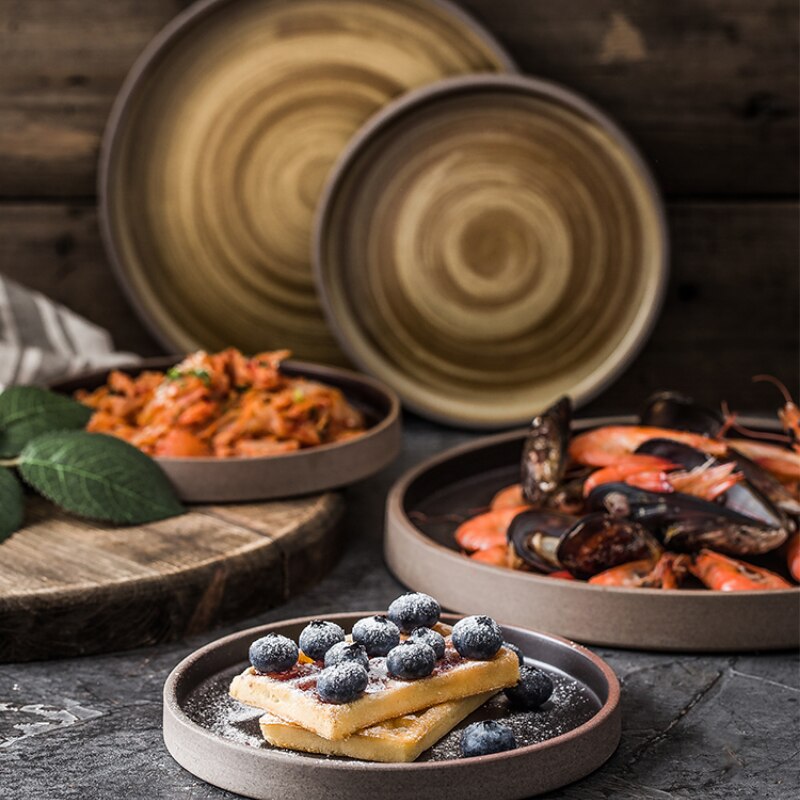 Big Dinner Plates Wedding Full Set European Ceramic Tableware Crockery Dinner Plates Pratos De Jantar Home Decoration XR50PZ