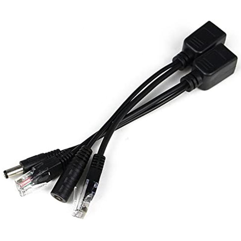 5 paar passive poe-injektoren und poe-splitter-kit mit 5.5 x 2.1 mm dc-anschlüssen,  rj45 power over ethernet