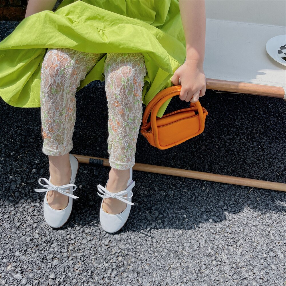 2342A abbigliamento per bambini Leggings in pizzo estate 2022 nuovi pantaloni coreani per bambini pantaloni sottili in pizzo da ragazza