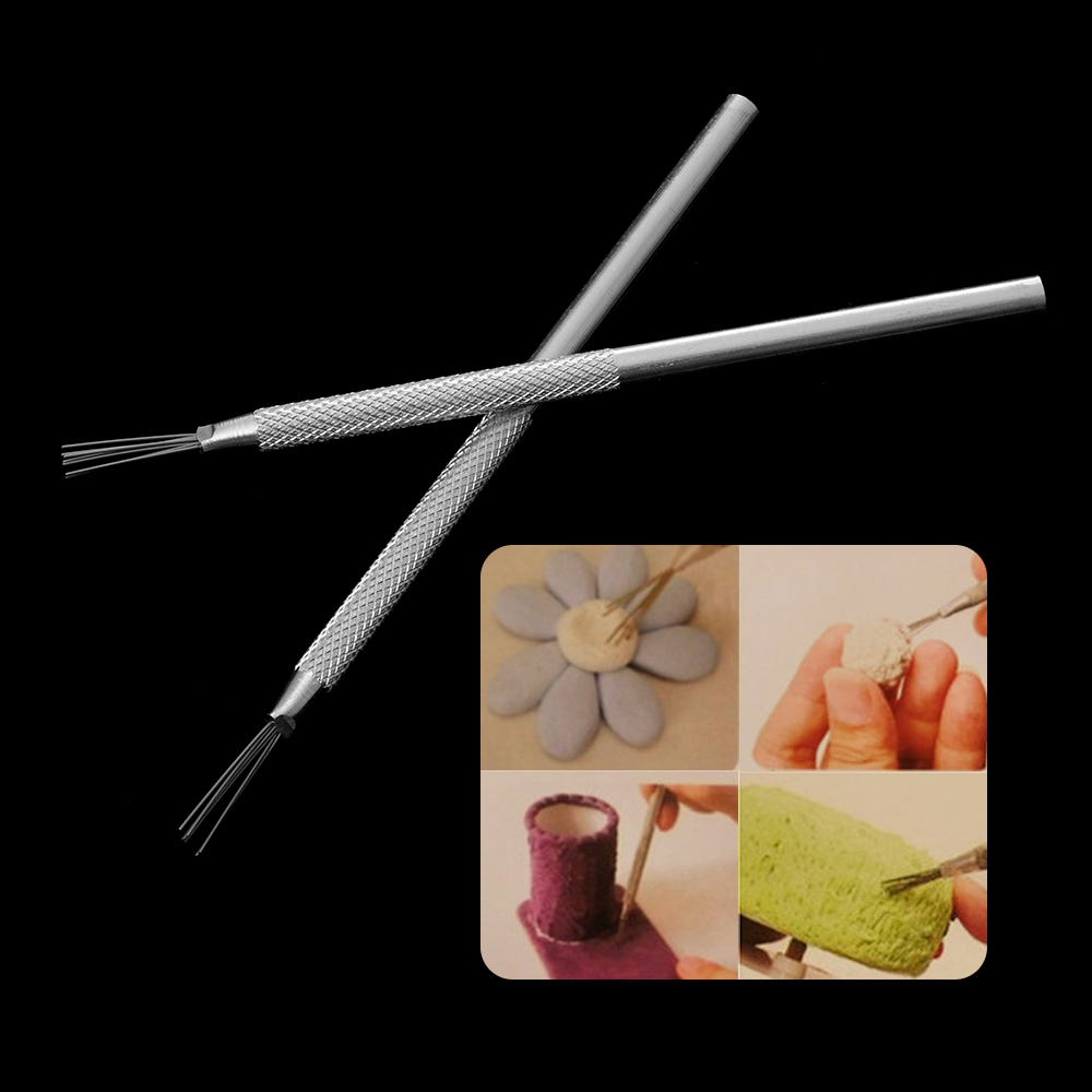 1/2PCS 7 Pin Feather Wire Texture Ceramics Tools Pottery Texture Brush Tools Polymer Clay Sculpting Modeling Tool Strong Wire