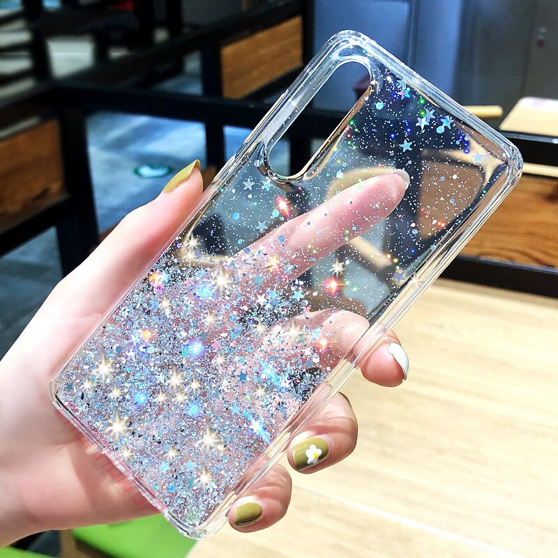 Voor Samsung Galaxy A51 Case Bling Glitter Soft Tpu Back Cover Voor Samsung Galaxy A71 A81 A91 Sm A515F A717F een 51 71 Pailletten Case: For Samsung A91 / Clear