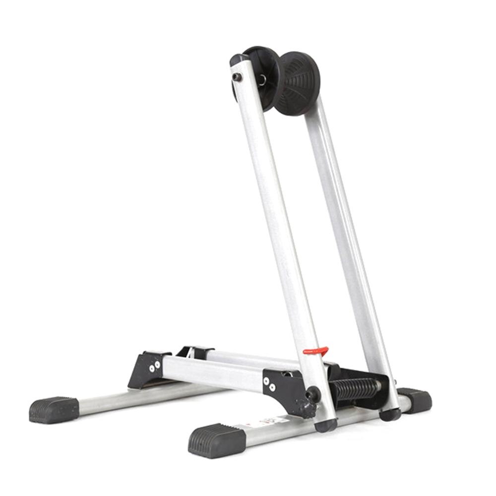 Aluminum alloy bicycle folding parking rack Mountain bike portable display rack single and double wall plug-in L-shaped bracket: whiite