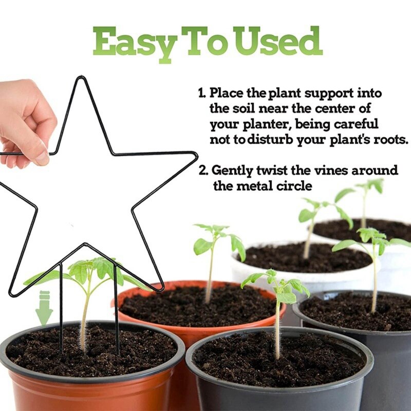 4 Pieces Plant Climbing Rack Indoor Outdoor Potted Plants Holding Bracket Durable Garden Patio Yard Balcony Accessories K0AB