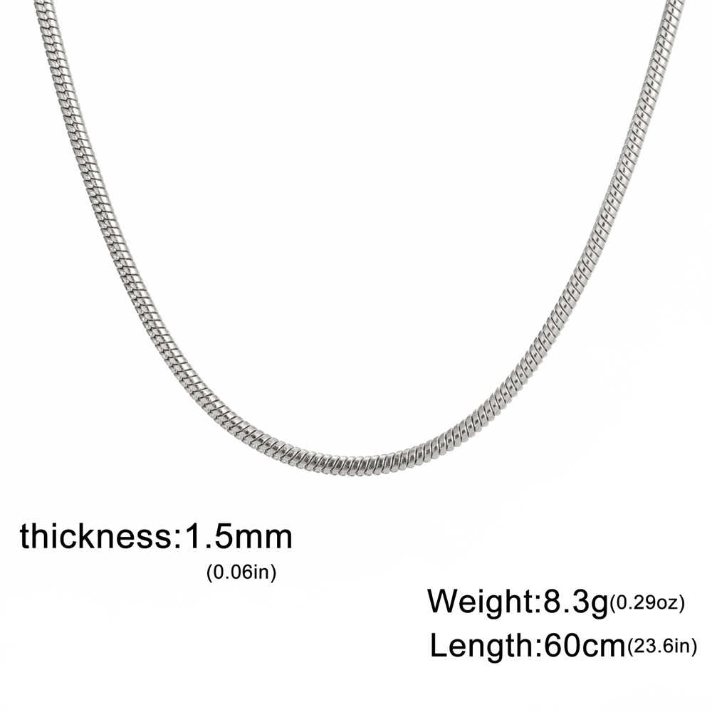 My Shape Collar de cadena de serpiente redonda para hombres y mujeres, Gargantilla de cadena de eslabones de acero inoxidable, 0,9mm, 1,2mm, 2mm, de joyería de