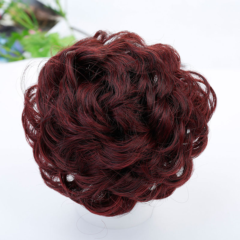 Allaosify kvinders krøllede chignon med varmebestandighed klo snoretræk syntetisk scrunchie wrap hårring hårstykker: #10