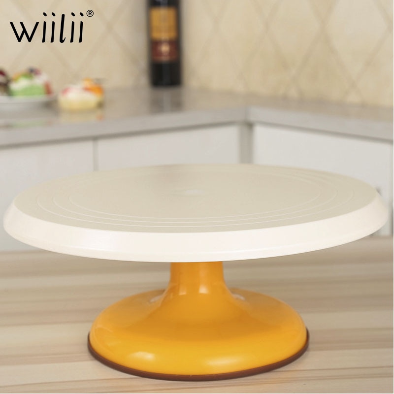 Plastic Cake Turntable Rotating Non-slip 12 Inch Birthday Cake Stand Baking Decoration Round Base For Kitchen Baking Tools