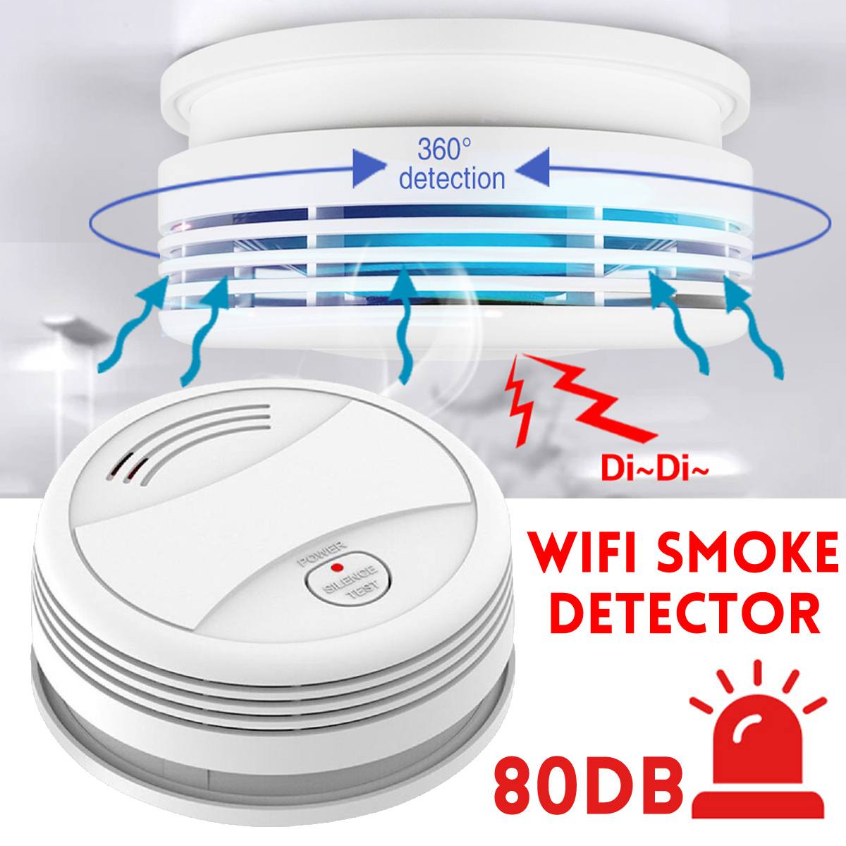 WiFi Smoke Alarm Fire Protection Smoke Detector Smoke house Combination Fire Alarm Home Security System Fire