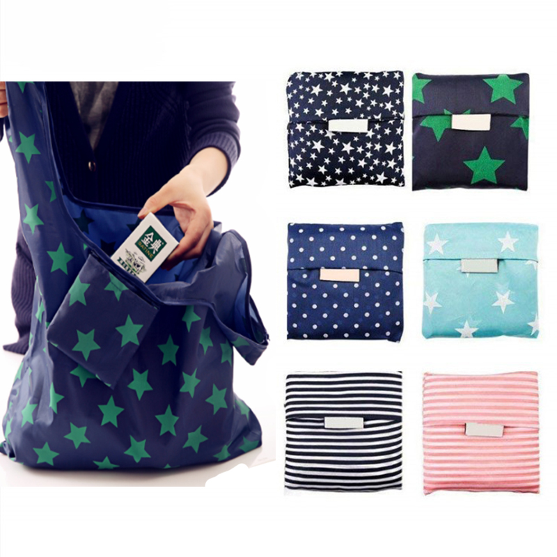 1PC Foldable Shopping Bags for Groceries Recyclable Grocery Tote Pouch Eco-Friendly Heavy Duty Washable Shopping Bag 35x51cm