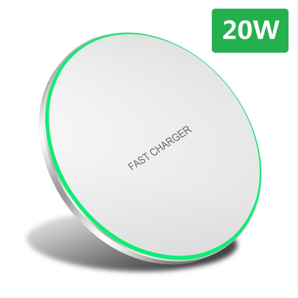 Wireless Charger for iPhone 12 Mini 11 Pro XS Max XR X 8 Plus 30W Fast Qi Inductive Charging Pad For Samsung S21 S20 Note 20 10: 20W White