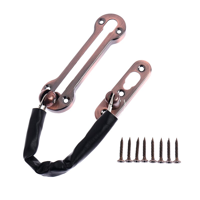 Anti-theft Stainless Steel Hotel Door Chain Latch Safety Guard Security Lock: Red