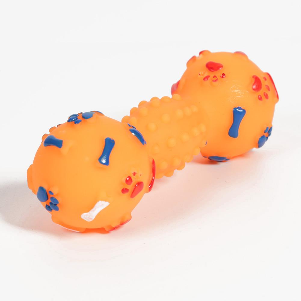 Dotted Dumbbell Shaped Pet Toys Squeeze Squeaky Faux Bone Bite Resistant Pet Dog Toys for Small Large Dogs Pets Supplies