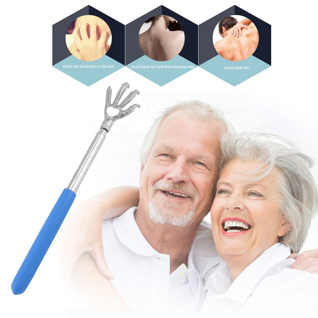 Compacte telescopische klauw roestvrijstalen massager rugkrabber verstelbare rugkrabber massage handklauw beschermende angel