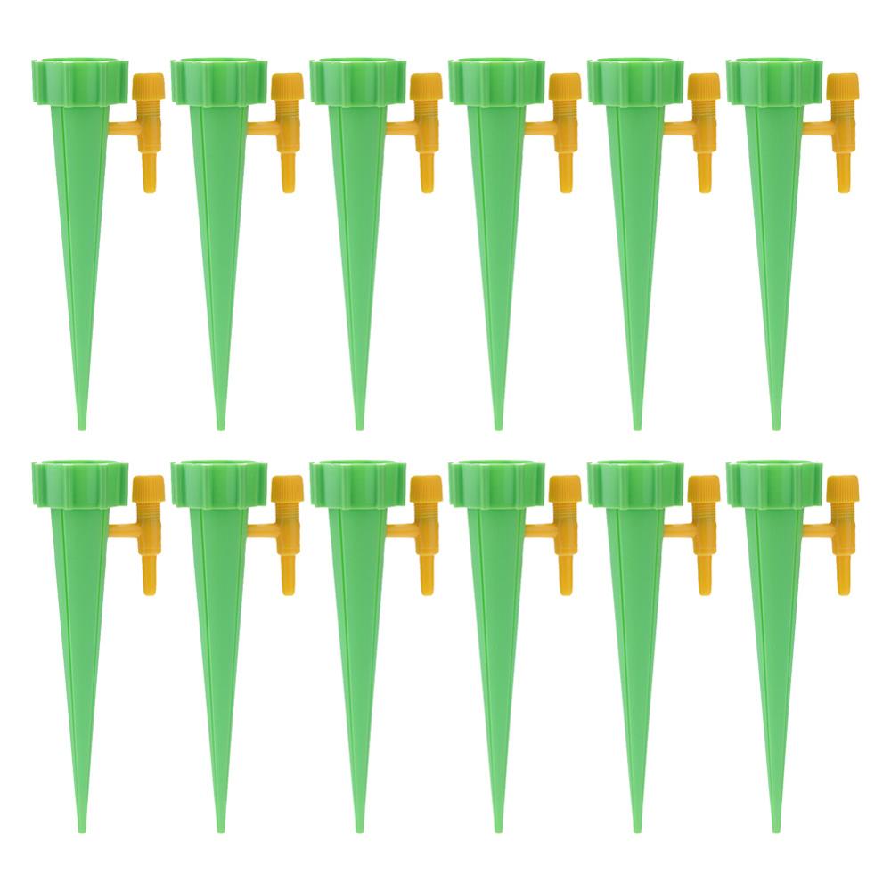 6/12pcs Automatic Drip Watering Irrigation Tool Kits Indoor System Houseplant Spikes For Gardening Plant Potted: 12pcs All Green