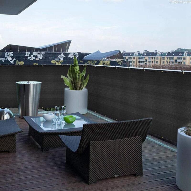 Balcony Shade Net Balcony Privacy Screen Cover Weather-Resistant Fence Windscreen for Outdoor Backyard