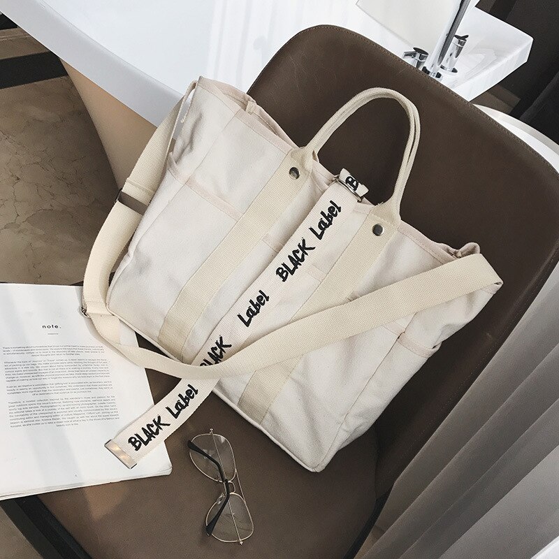 Canvas Handbags Women Men Shopping Bags Reusable Shopping Bag Colour black white Bags