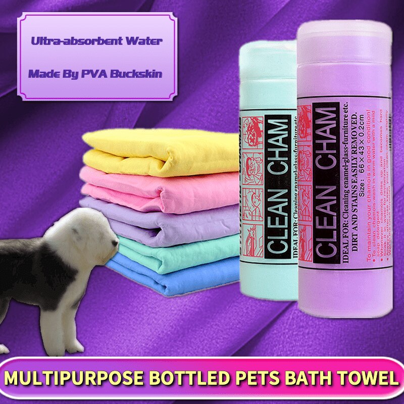 Multiuso Cane Asciugamano Ultra-assorbente Acqua In Bottiglia Fatta Da PVA Pelle di Daino Cane Bagno Asciugamano Pulizia Necessaria Gatto Animali Domestici Accessori