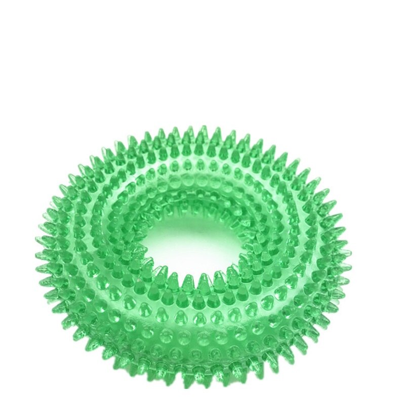 Duurzaam Dog Chew Toys Funny Pet Piepende Speelgoed Cirkel Voor Kleine Middelgrote En Grote Honden Katten Molaire: Green / M