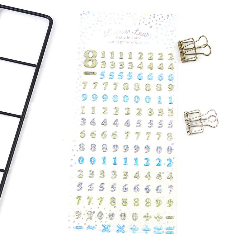 Kristall drei-dimensional kleber transparent aufkleber Blitz-nette Digital Englisch frische Hand buch dekoration aufkleber: Kristall Nummer-10