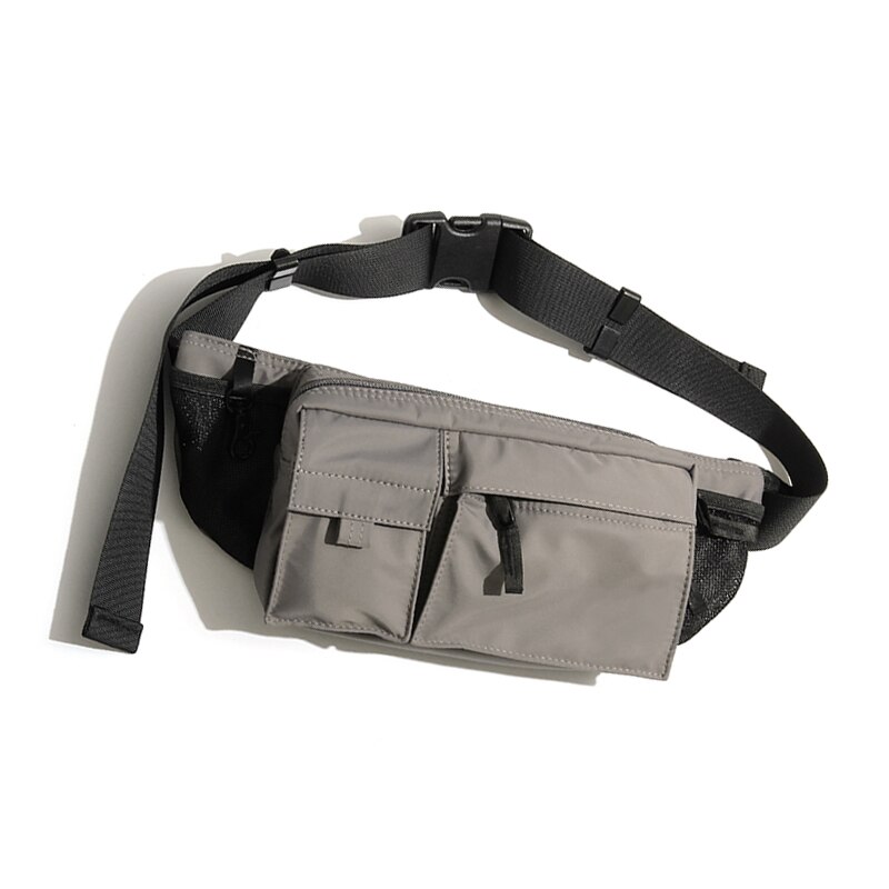 Bolso cruzado de , bandolera con múltiples bolsillos, resistente al agua, estilo japonés y coreano, novedad: Grey