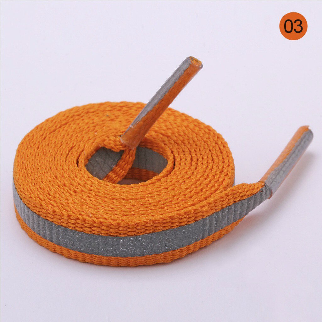 1 Paar Platte 8Mm Reflecterende Runner Veters Veiligheid Lichtgevende Gloeiende Schoenveters Unisex Voor Sport Basketbal Canvas Schoenen