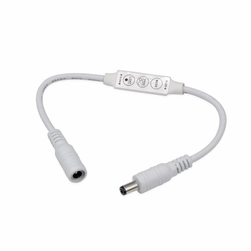 12V 24V DC Inline Switch Dimmer Controller Connector LED Strip Adapter Cable Single Color Led Strip