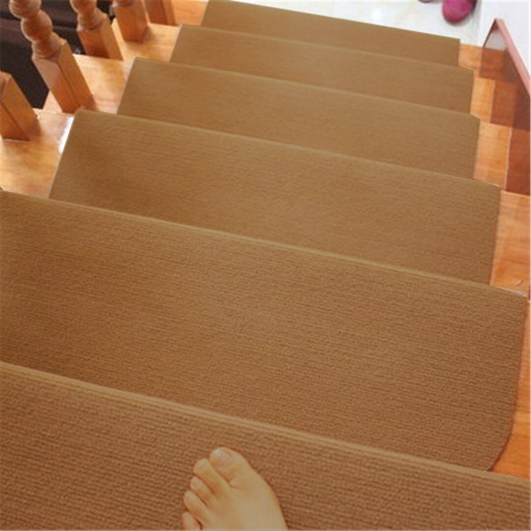 Antislip Lijm Tapijt Traptreden Matten Trap Stap Tapijt Trap Bescherming Cover Home Decor Accessoire: Beige / 4pcs