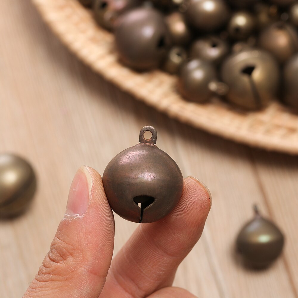 10 stk retro håndlaget bronseklokke liten kobber jingle bells halskjede armbånd lage verktøy campanula tilbehør hjemmeinnredning håndverk