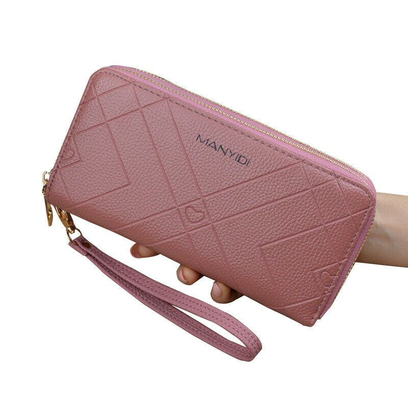 Noenname-null pochette pour femmes portefeuille en cuir synthétique polyuréthane porte-cartes long sac de téléphone sac à main sac à main bracelet: E