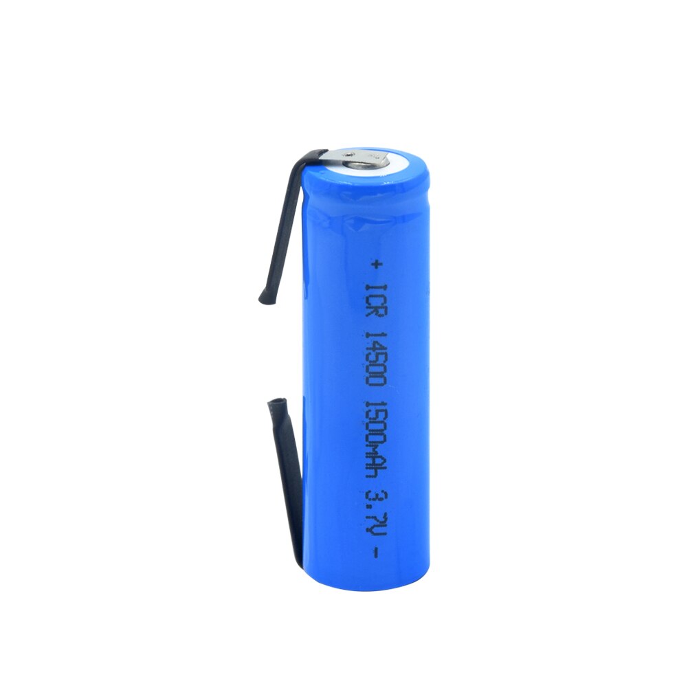 ICR 14500 Batteria Al Litio 3.7V 1500mAh Batterie Ricaricabili di Saldatura Nichel Copriletto batterie Per LED Torcia Della Torcia Elettrica: 1 PCS