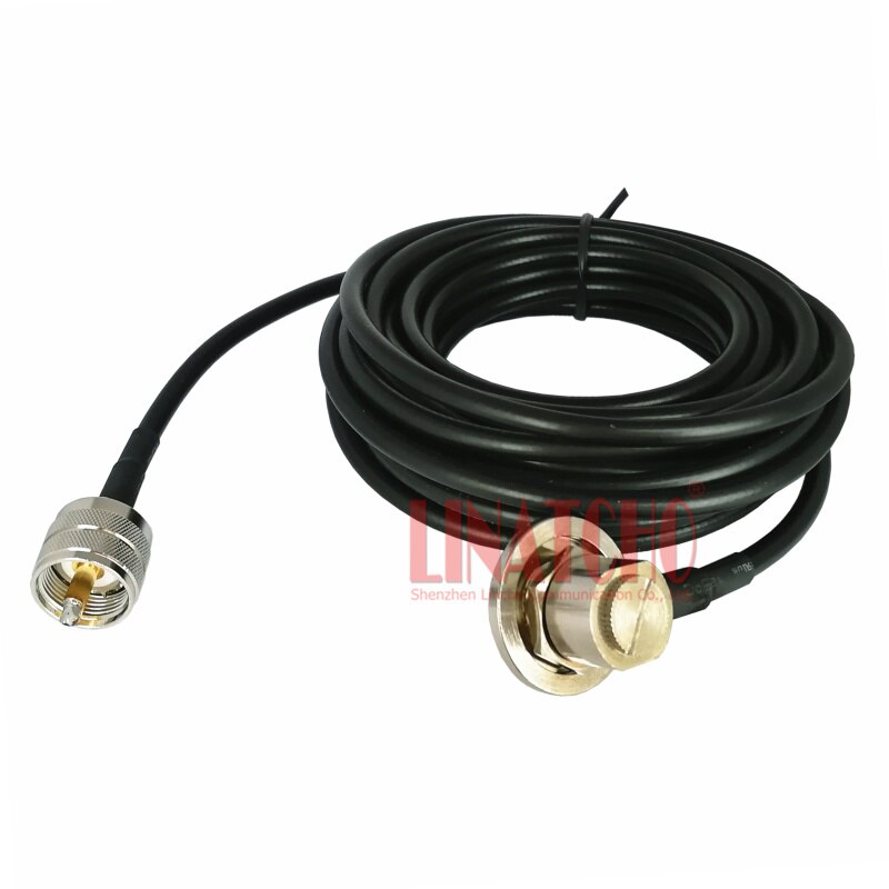 mobile verhical car two way radio antenna PL259 male uhf and SO239 5 meters RG58U copper RF coaxial cable