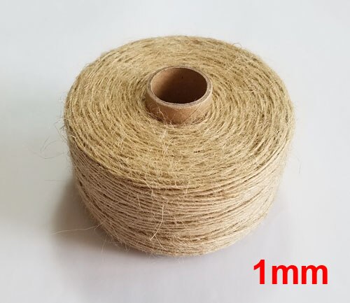 100%  naturligt jute reb 1mm-10mm garn macrame snore til dekoration håndlavet gør-det-selv: 1mm