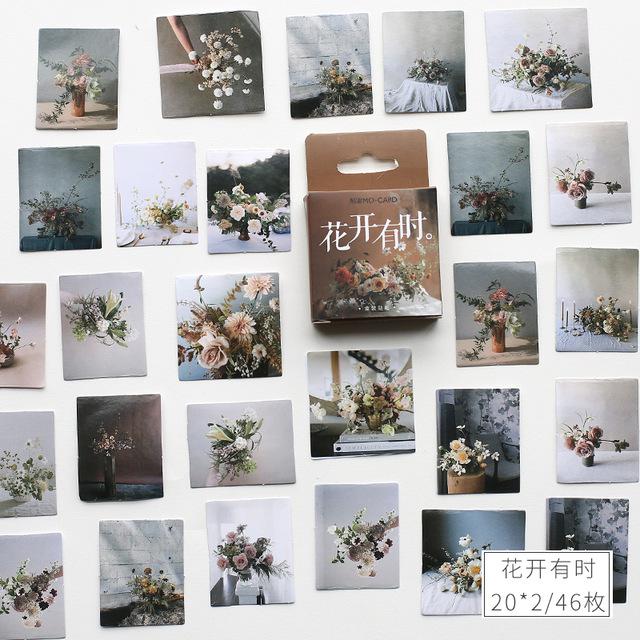 46 stk blomster solnedgang digt dekorative klistermærker stick label dagbog brevpapir album klistermærker