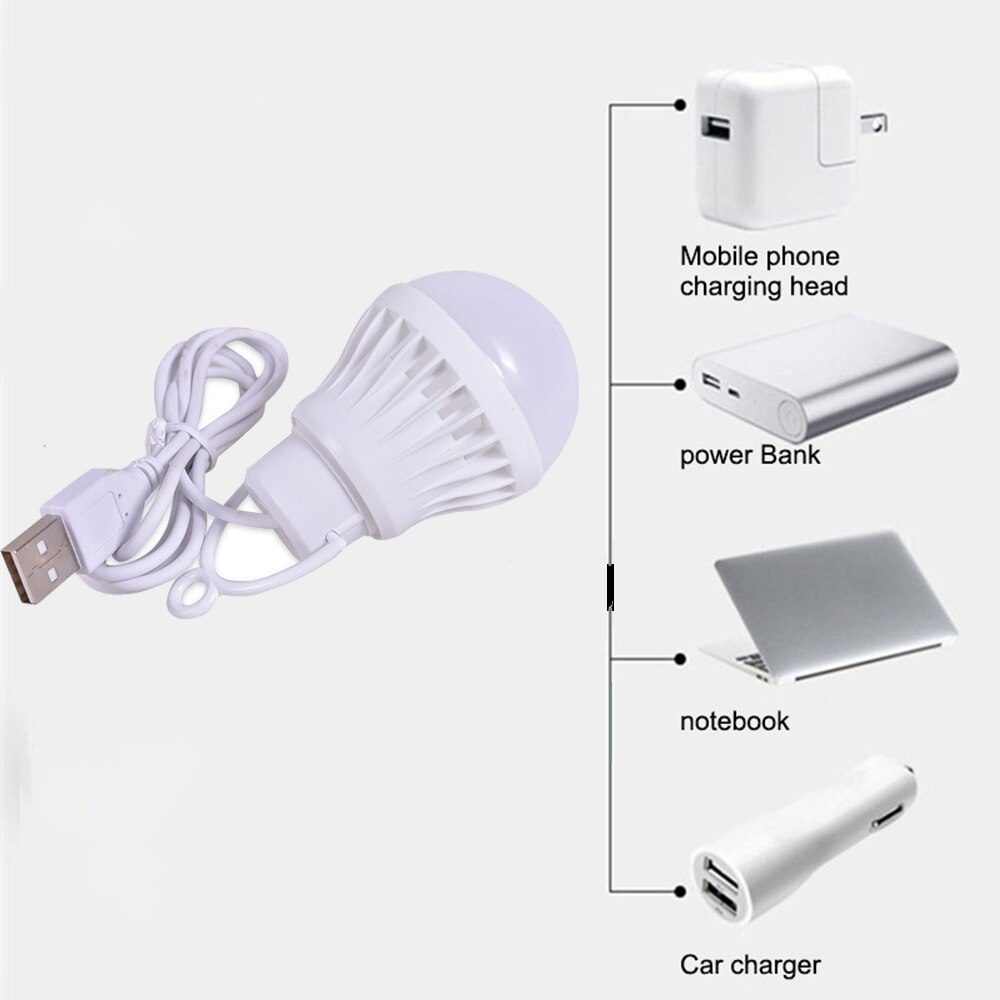 1pc Portable lanterne lumières extérieures USB ampoule blanc froid 5W/7W Camping lumière équipement 5V LED pour tente lanternes randonnée USB lampe