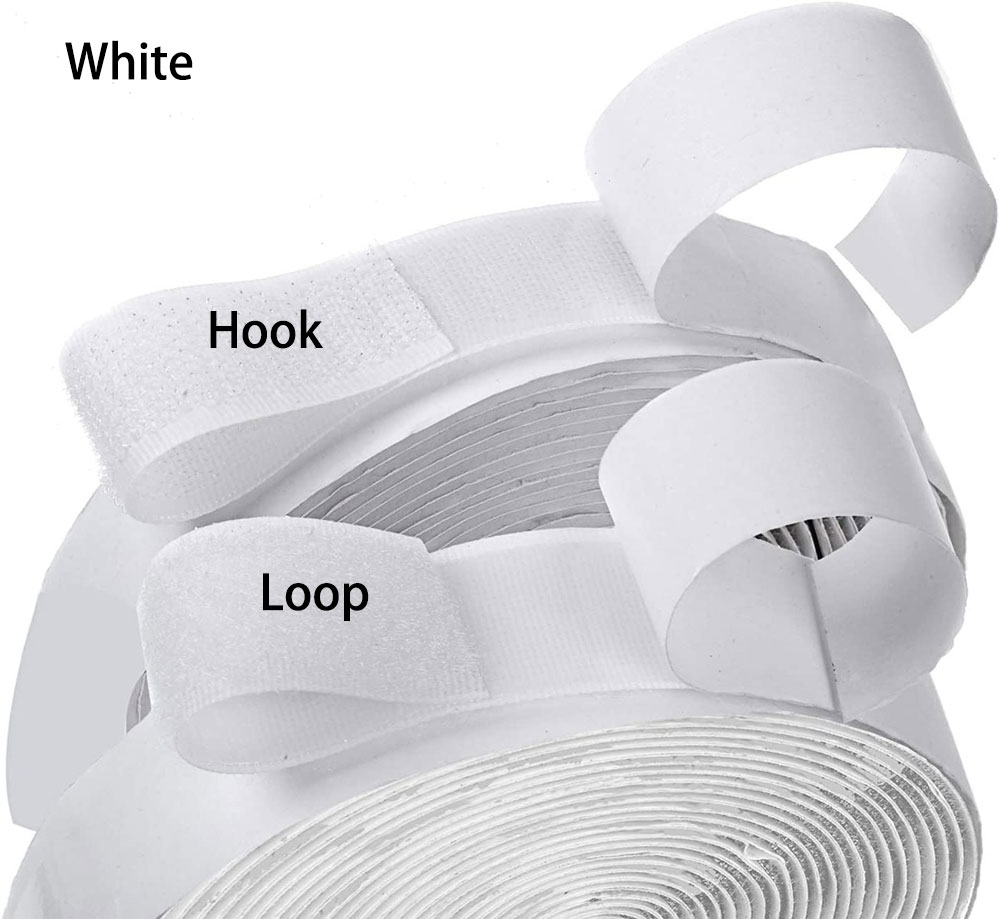 1M Strong Self Adhesive Hook and Loop Fastener Tape Nylon Sticker Disks Hook Loop Sewing Adhesive with 16/20/25/30/50/100/110mm: White / 16mm 1Meter