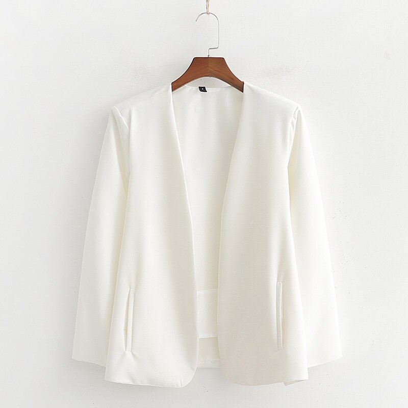 Poncho blanc bureau dame cape ouvert avant Blazer automne fendu moderne dame vêtements de travail printemps femmes costume manteaux AO946