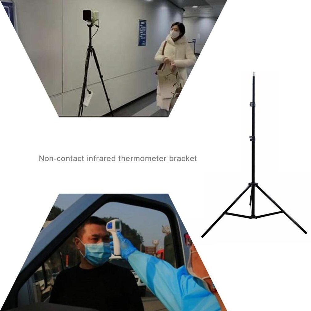 Digital Infrared Thermometer Tripod Bracket Shopping Mall School Forehead Non-contact Thermometer Stand Telescopic Tripod