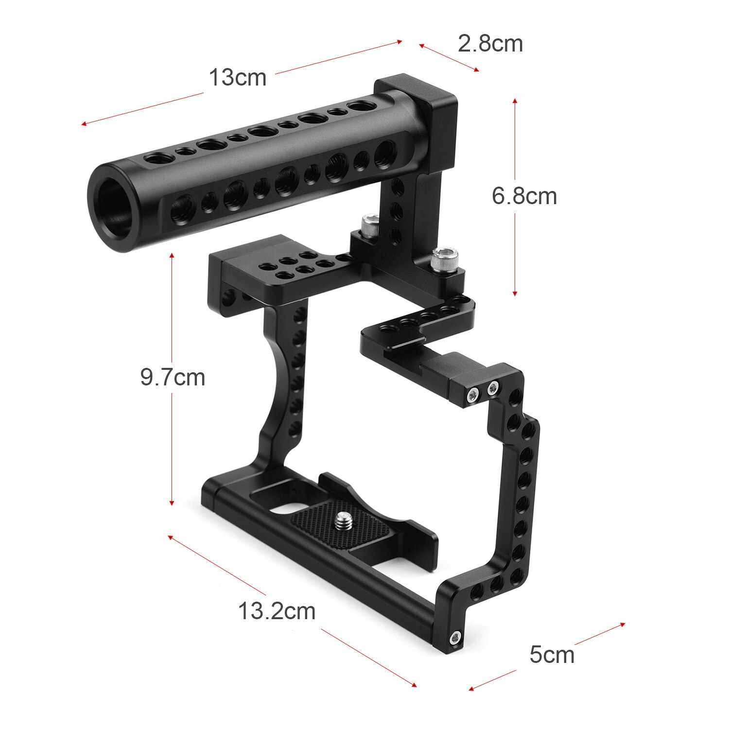 Anoder Camera Kooi Met Grip Handvat Aluminium Met Koud Schoen 1/4 3/8 Gaten Compatibel Met Canon M50