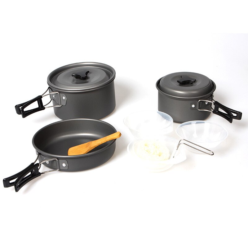 Camping set pot portable camping pot picnic barbecue pot 2-3 people outdoor camping pot 040 y
