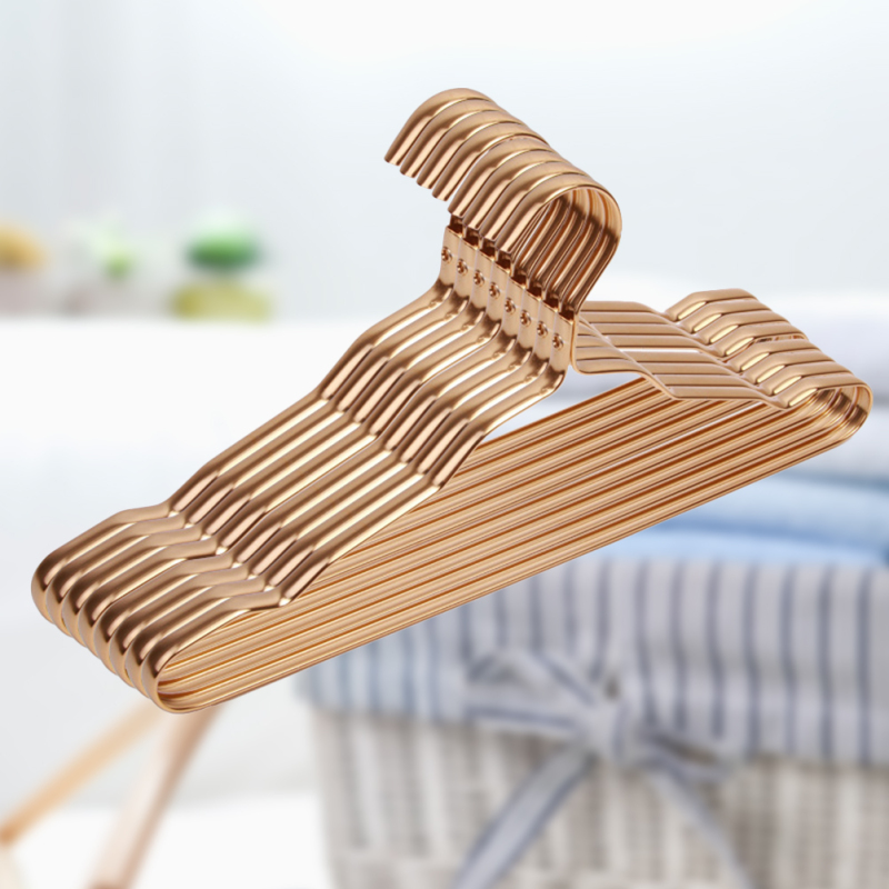 Aluminiumlegering Kleding Hanger 5/10Pcs Golden Duurzaam Binnenlandse Jas Volwassen Kinderen Opknoping Benodigdheden Organisator